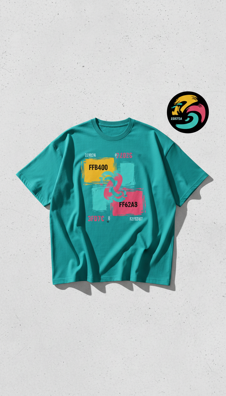Remix Teal Oversized Graphic Tee