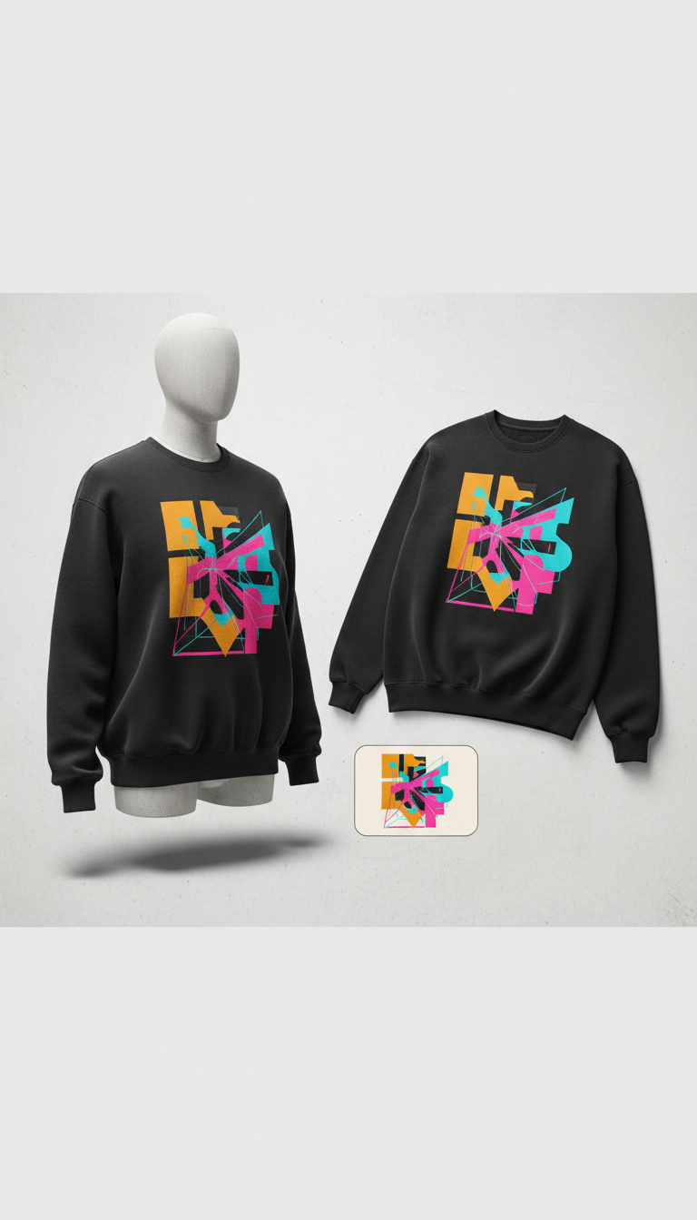 Underground Black Layered Logo Sweatshirt