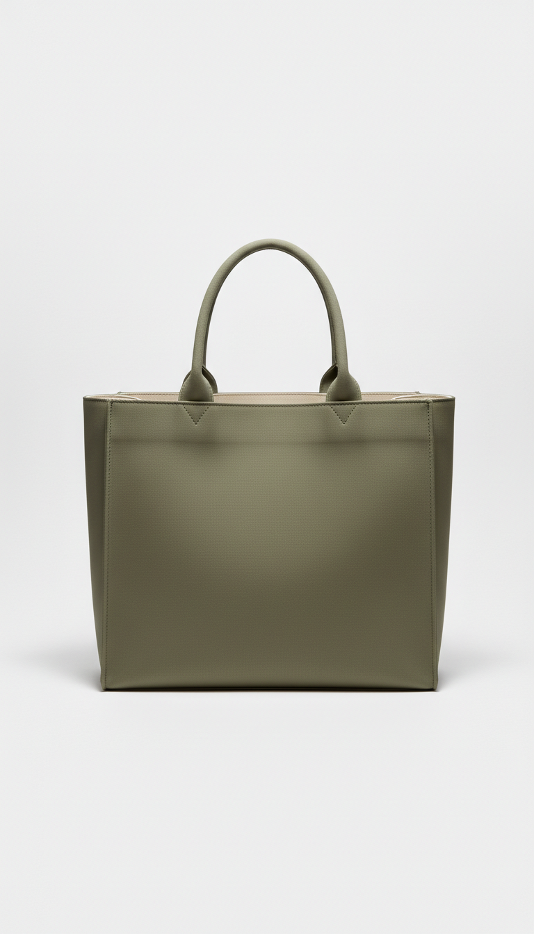 Shadow Olive Structured Tote Bag